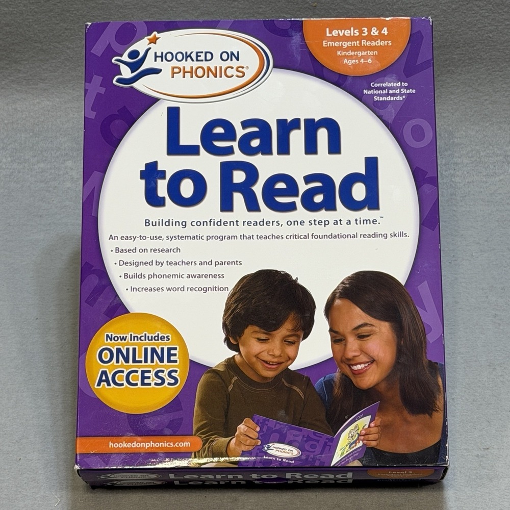 Hooked on Phonics Learn To Read  Level 3 & 4 Kindergarten Ages  4-6 Emergent